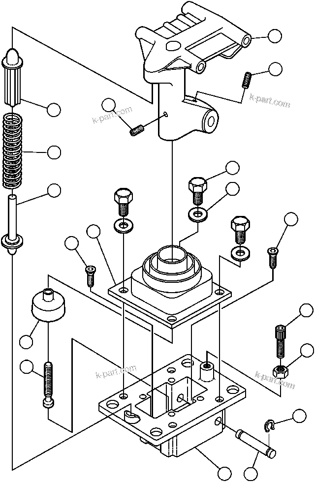 Komatsu parts book diagram for AFE32-BA 830E                 ARCH MINERAL: TREADLE VALVE ASSM (VE7404)