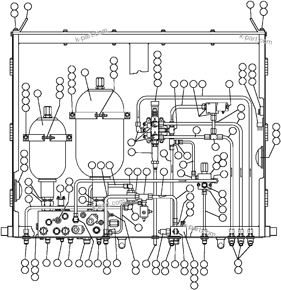 Komatsu parts book diagram for AFE32-BA 830E                 ARCH MINERAL: BRAKE CABINET ASSM (EC5902)
