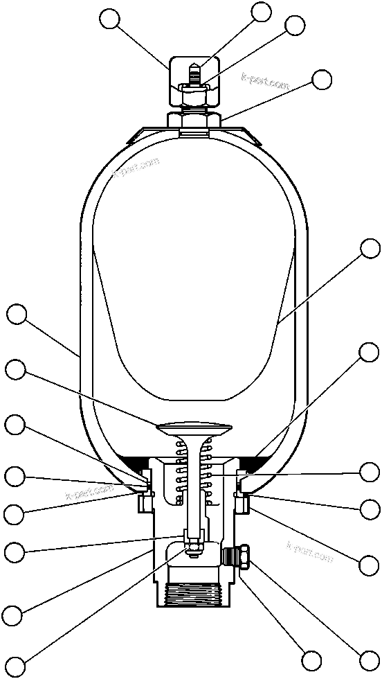Komatsu parts book diagram for AFE32-BA 830E                 ARCH MINERAL: ACCUMULATOR ASSM
