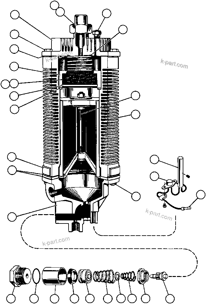 Komatsu parts book diagram for AFE32-BA 830E                 ARCH MINERAL: AIR AFTERCOOLER ASSM (TW9736)