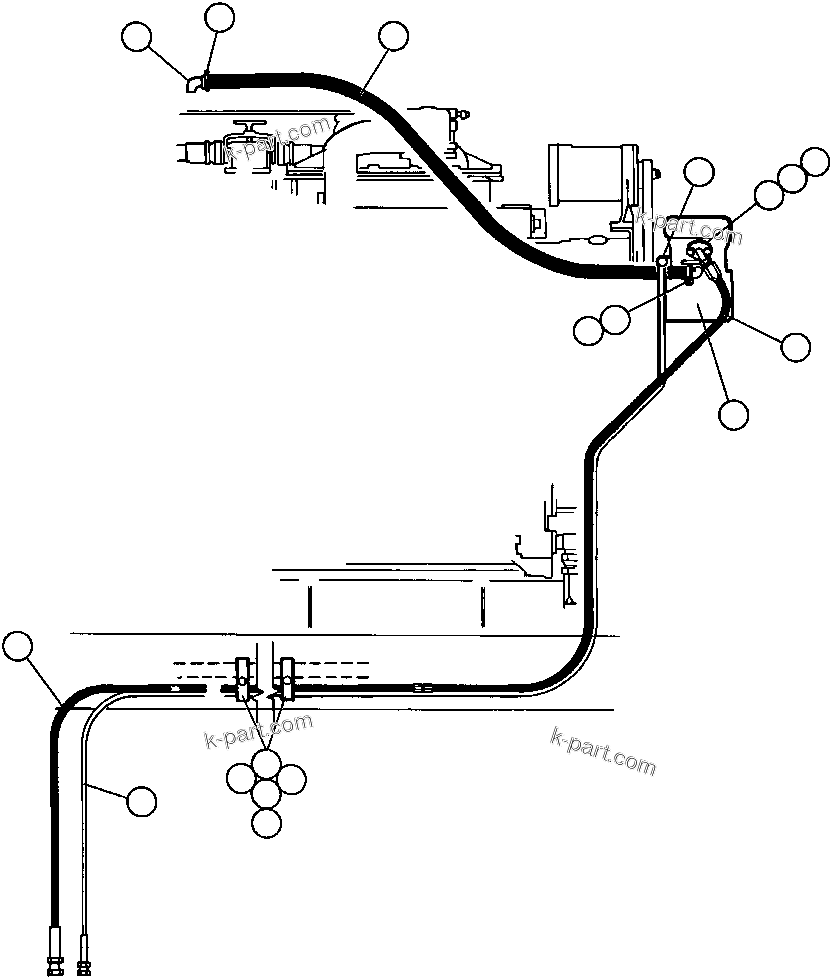 Komatsu parts book diagram for AFE32-BA 830E                 ARCH MINERAL: AIR COMPRESSOR PIPING