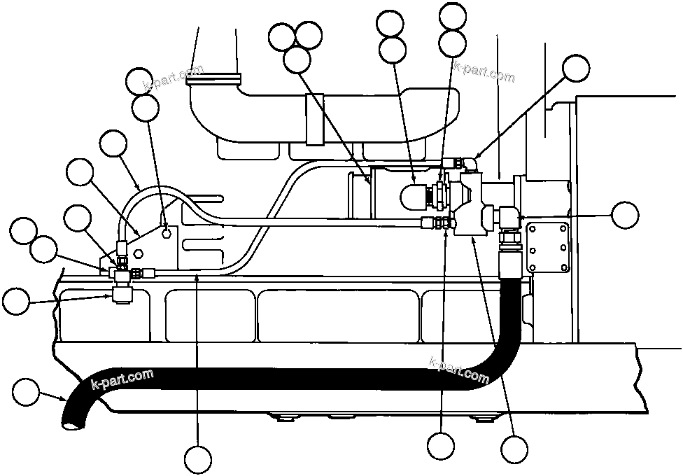Komatsu parts book diagram for AFE32-BA 830E                 ARCH MINERAL: AIR STARTER PIPING