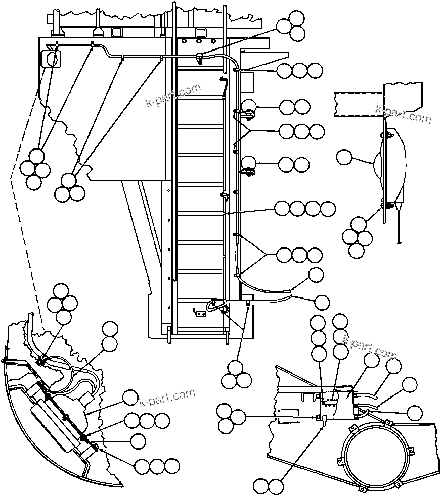 Komatsu parts book diagram for AFE32-BA 830E                 ARCH MINERAL: RIGHT UPRIGHT ELECTRICAL GROUP