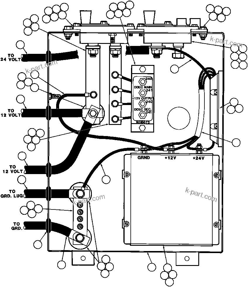 Komatsu parts book diagram for AFE32-BA 830E                 ARCH MINERAL: BATTERY EQUALIZER BOX ASSM (EC0733)