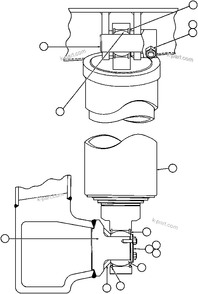 Komatsu parts book diagram for AFE32-BA 830E                 ARCH MINERAL: HOIST CYLINDER & MOUNTING