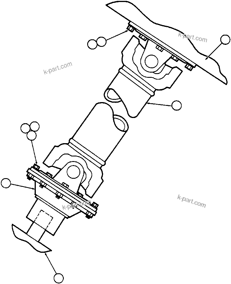 Komatsu parts book diagram for AFE32-BA 830E                 ARCH MINERAL: UNIVERSAL JOINT INSTL