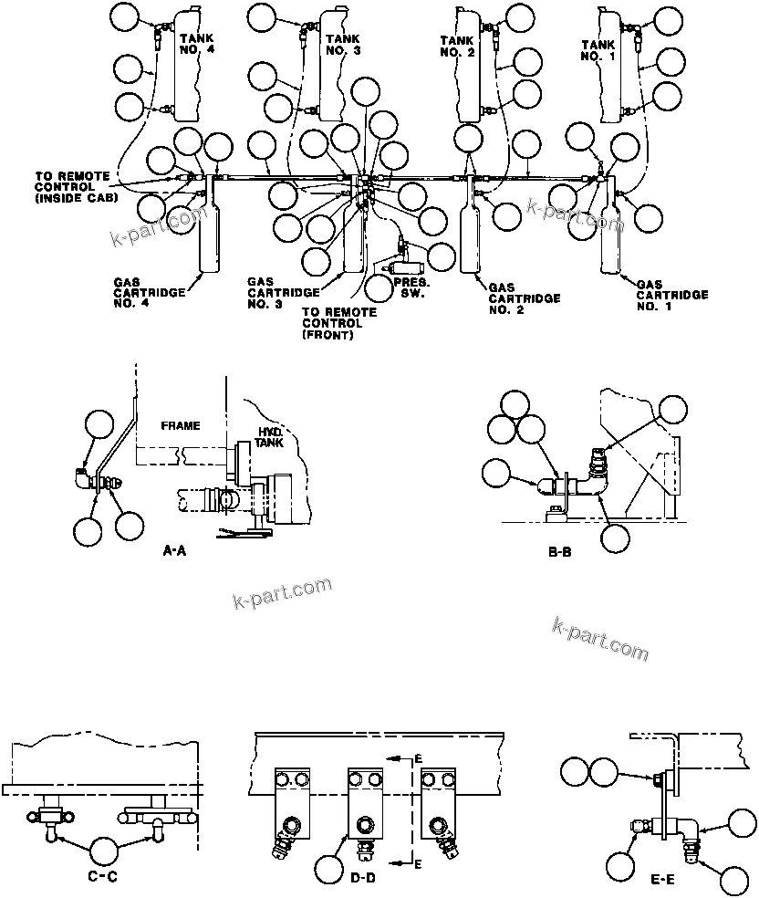 Komatsu parts book diagram for AFE32-BA 830E                 ARCH MINERAL: FIRE CONTROL SYSTEM - 2