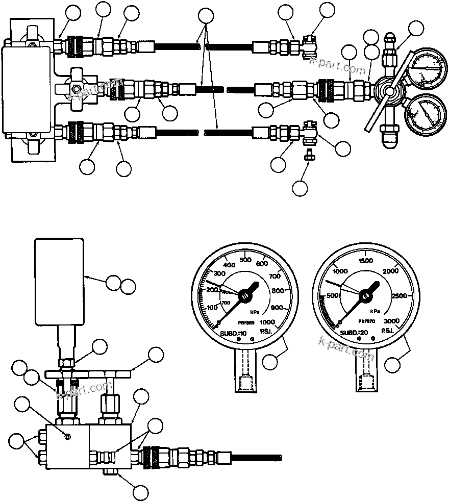 Komatsu parts book diagram for AFE32-BA 830E                 ARCH MINERAL: CHARGING MANIFOLD ASSM (EB1759)