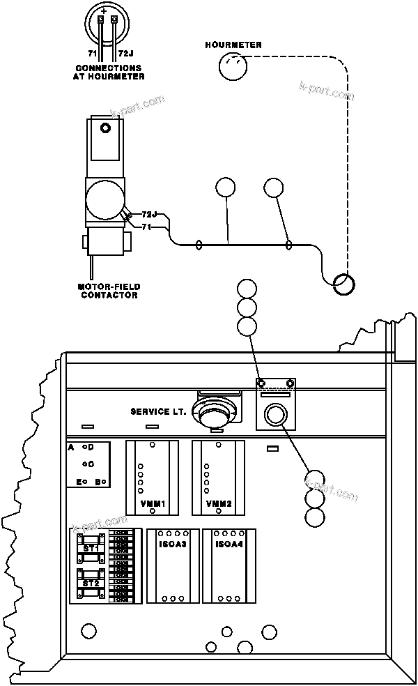 Komatsu parts book diagram for AFE32-BA 830E                 ARCH MINERAL: WHEEL HOUR METER INSTALLATION