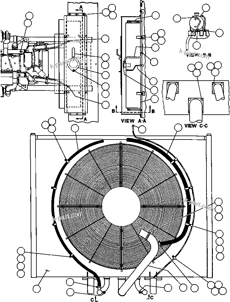 Komatsu parts book diagram for AFE32-ED 830E                 COLLAHUASI: RADIATOR & SURGE TANK PIPING - 2