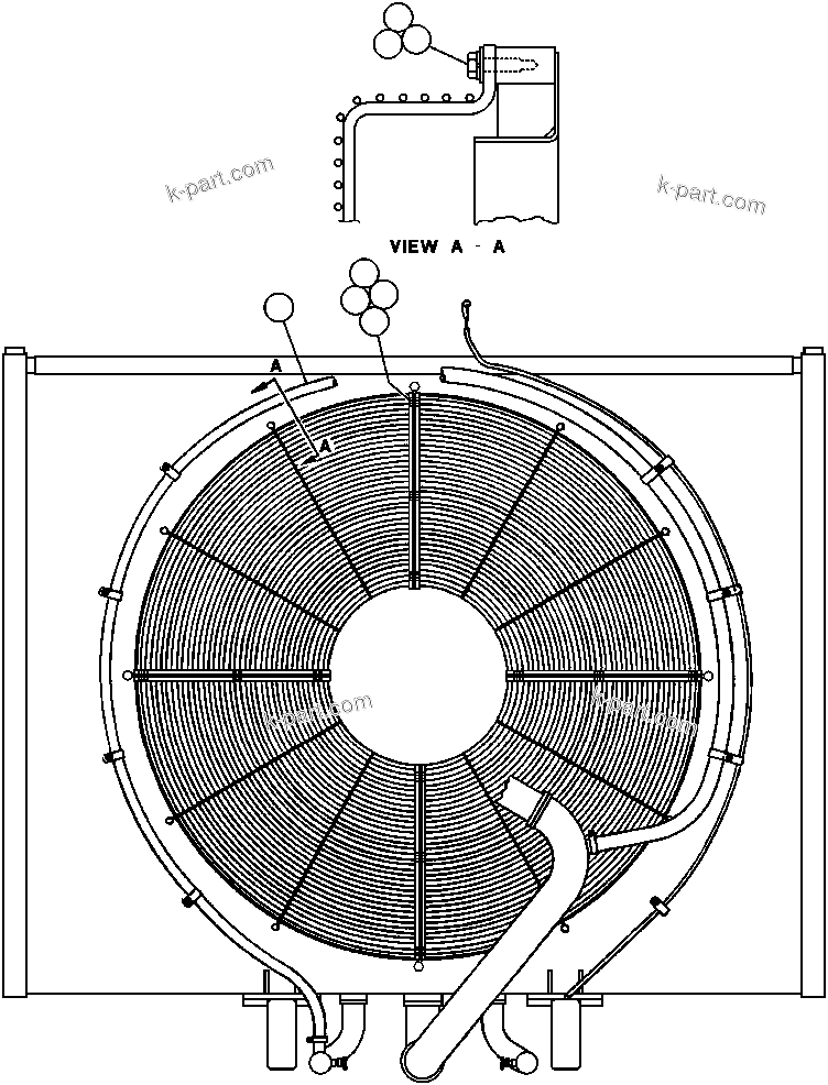Komatsu parts book diagram for AFE32-ED 830E                 COLLAHUASI: FAN GUARD INSTL