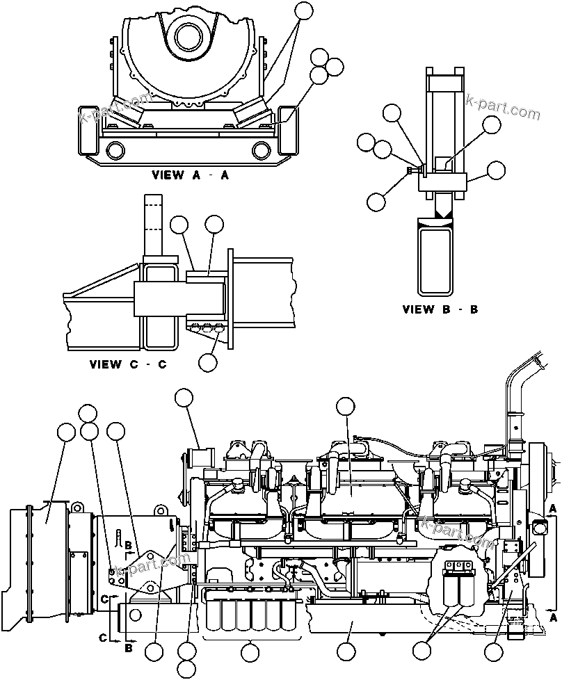 Komatsu parts book diagram for AFE32-ED 830E                 COLLAHUASI: ENGINE & COMPONENTS INSTL