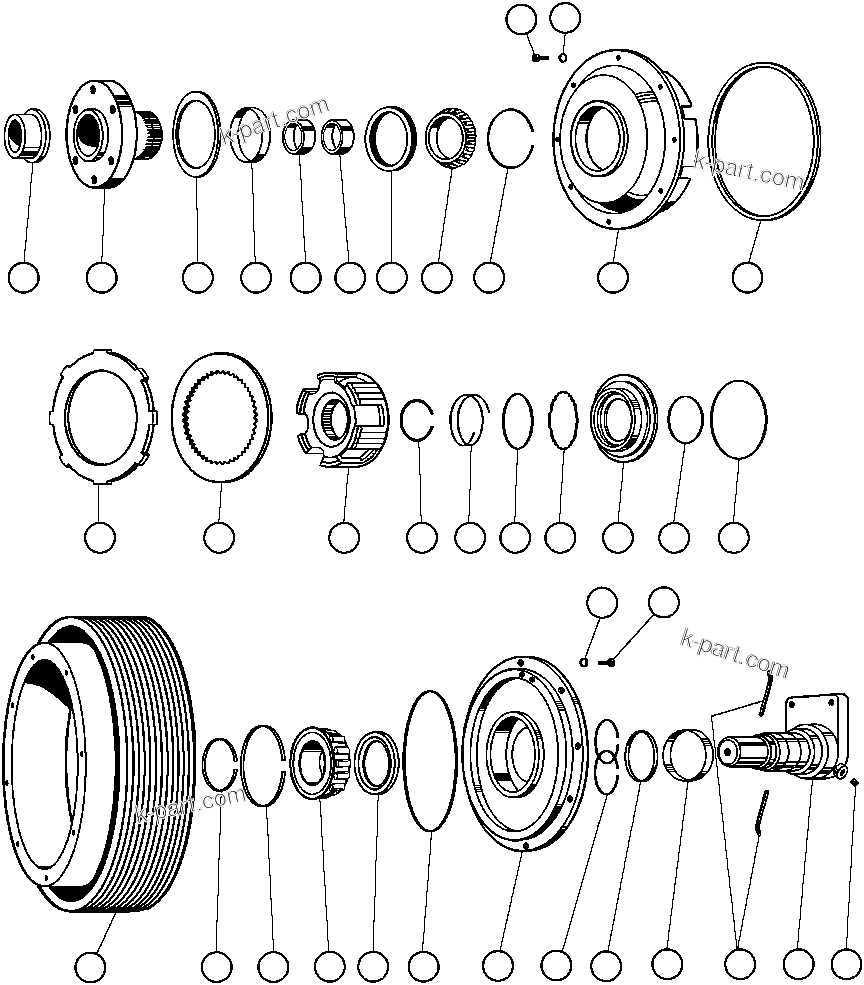 Komatsu parts book diagram for AFE32-ED 830E                 COLLAHUASI: VARIABLE SPEED FAN CLUTCH (VE8512)
