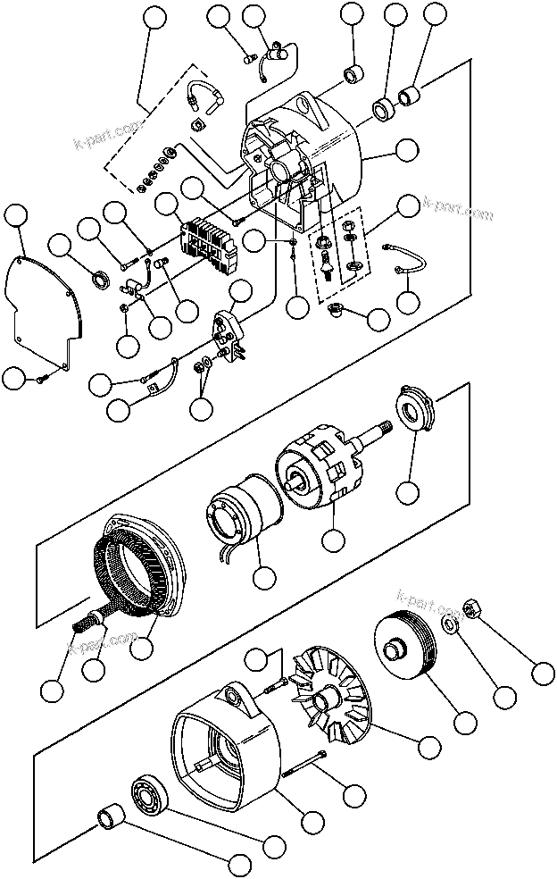 Komatsu parts book diagram for AFE32-ED 830E                 COLLAHUASI: BATTERY CHARGING ALTERNATOR (1283871H91)