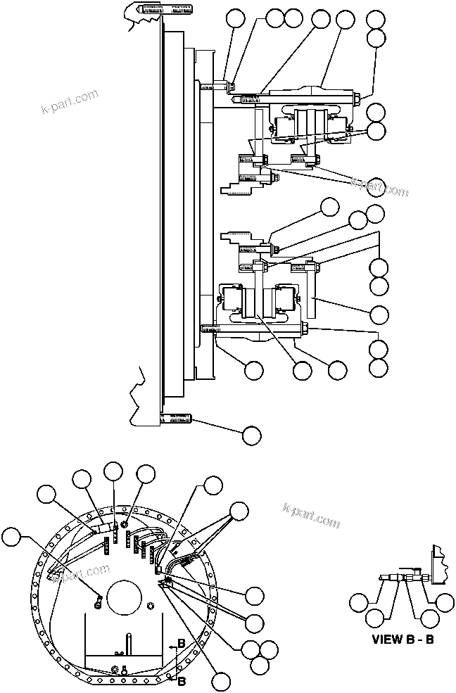 Komatsu parts book diagram for AFE32-ED 830E                 COLLAHUASI: REAR DISC & PARKING BRAKE INSTL
