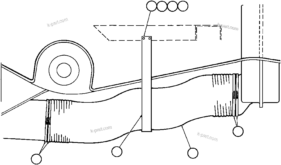 Komatsu parts book diagram for AFE32-ED 830E                 COLLAHUASI: DRIVE AXLE BLOWER HOSE