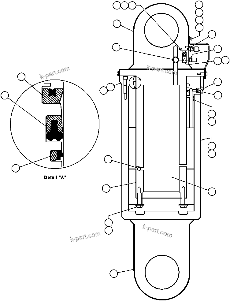 Komatsu parts book diagram for AFE32-ED 830E                 COLLAHUASI: REAR SUSPENSION ASSM (EF8359)