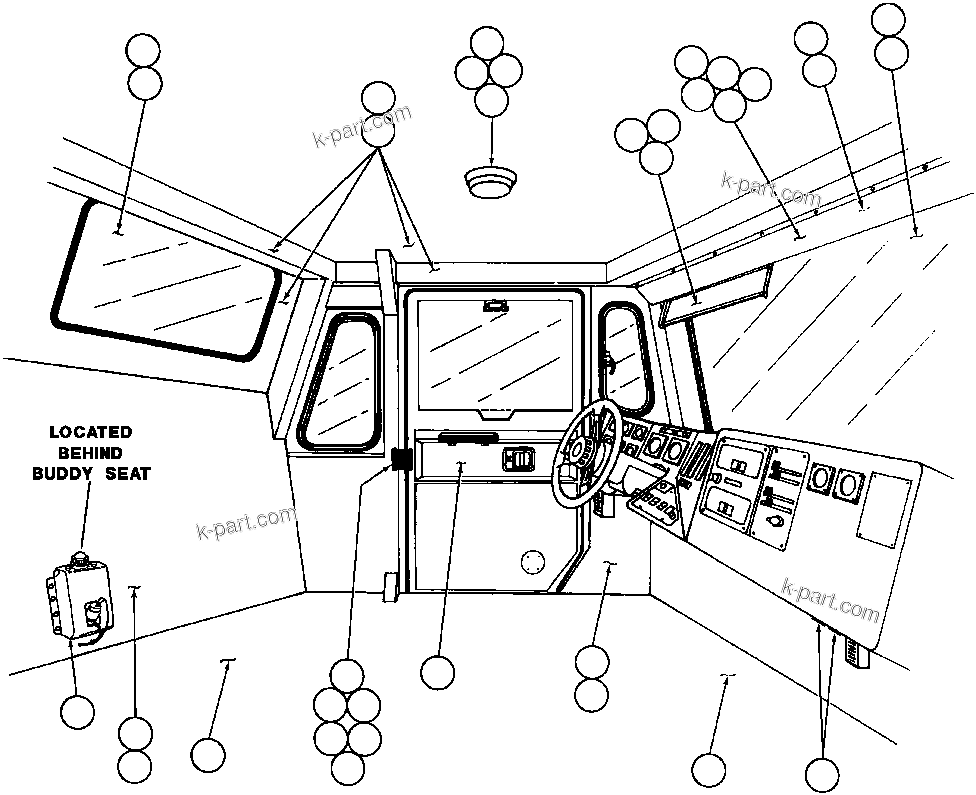 Komatsu parts book diagram for AFE32-ED 830E                 COLLAHUASI: CAB ASSM - 2 (EF7079)