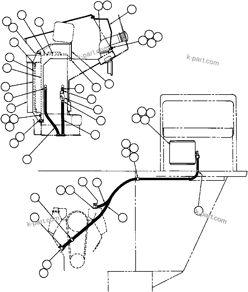 Komatsu parts book diagram for AFE32-ED 830E                 COLLAHUASI: HEATER PIPING & INSTL