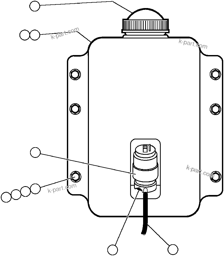 Komatsu parts book diagram for AFE32-ED 830E                 COLLAHUASI: WINDSHIELD WASHER INSTL
