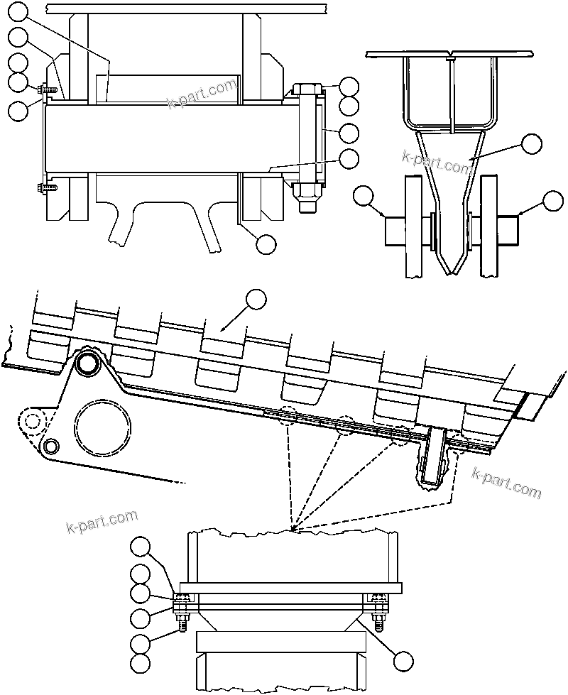Komatsu parts book diagram for AFE32-ED 830E                 COLLAHUASI: BODY & BODY PIVOT