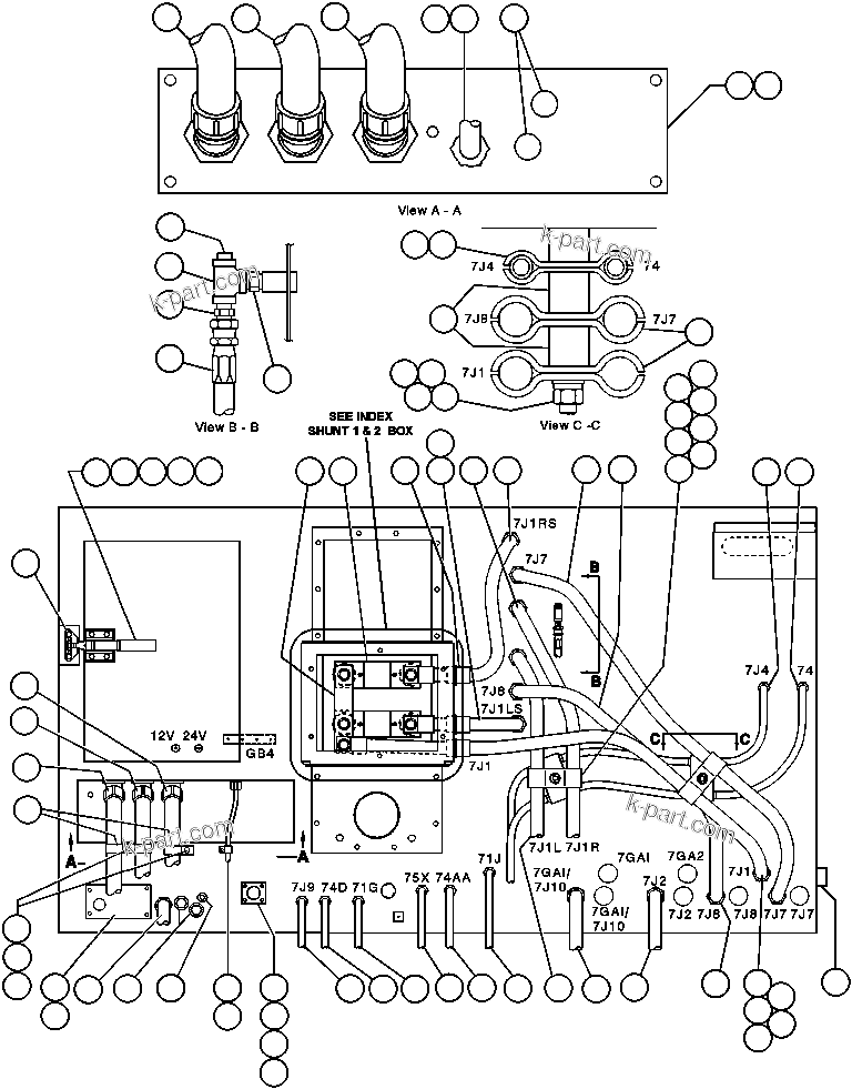 Komatsu parts book diagram for AFE32-ED 830E                 COLLAHUASI: CONTROL CABINET WIRING - REAR