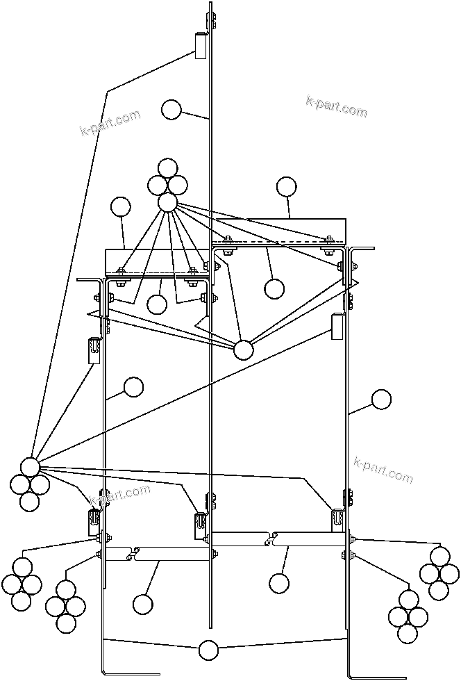 Komatsu parts book diagram for AFE32-ED 830E                 COLLAHUASI: ARC BARRIER ASSM (EC7343)