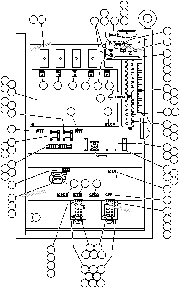 Komatsu parts book diagram for AFE32-ED 830E                 COLLAHUASI: CONTROL CABINET ASSM - 5