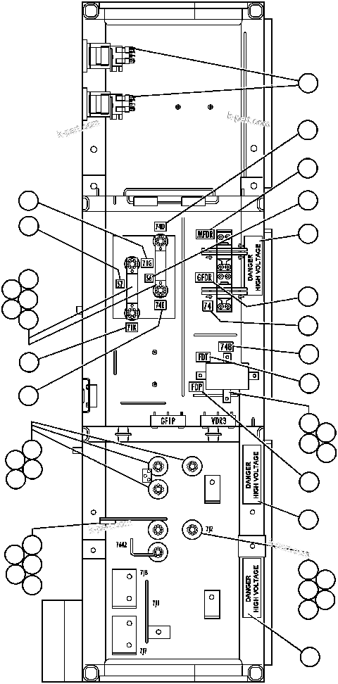 Komatsu parts book diagram for AFE32-ED 830E                 COLLAHUASI: CONTROL CABINET ASSM - FLOOR