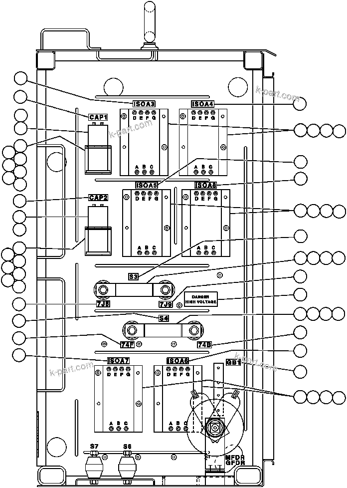 Komatsu parts book diagram for AFE32-ED 830E                 COLLAHUASI: CONTROL CABINET ASSM - 6