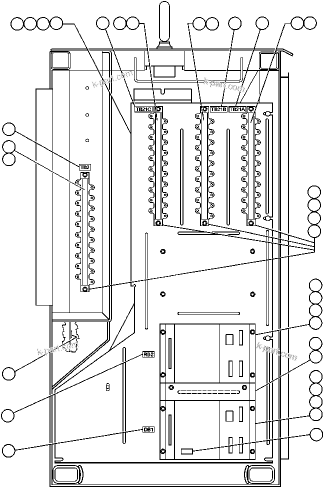 Komatsu parts book diagram for AFE32-ED 830E                 COLLAHUASI: CONTROL CABINET ASSM - 9