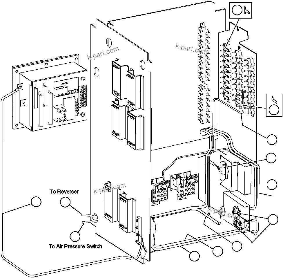 Komatsu parts book diagram for AFE32-ED 830E                 COLLAHUASI: CONTROL CABINET WIRING - 1