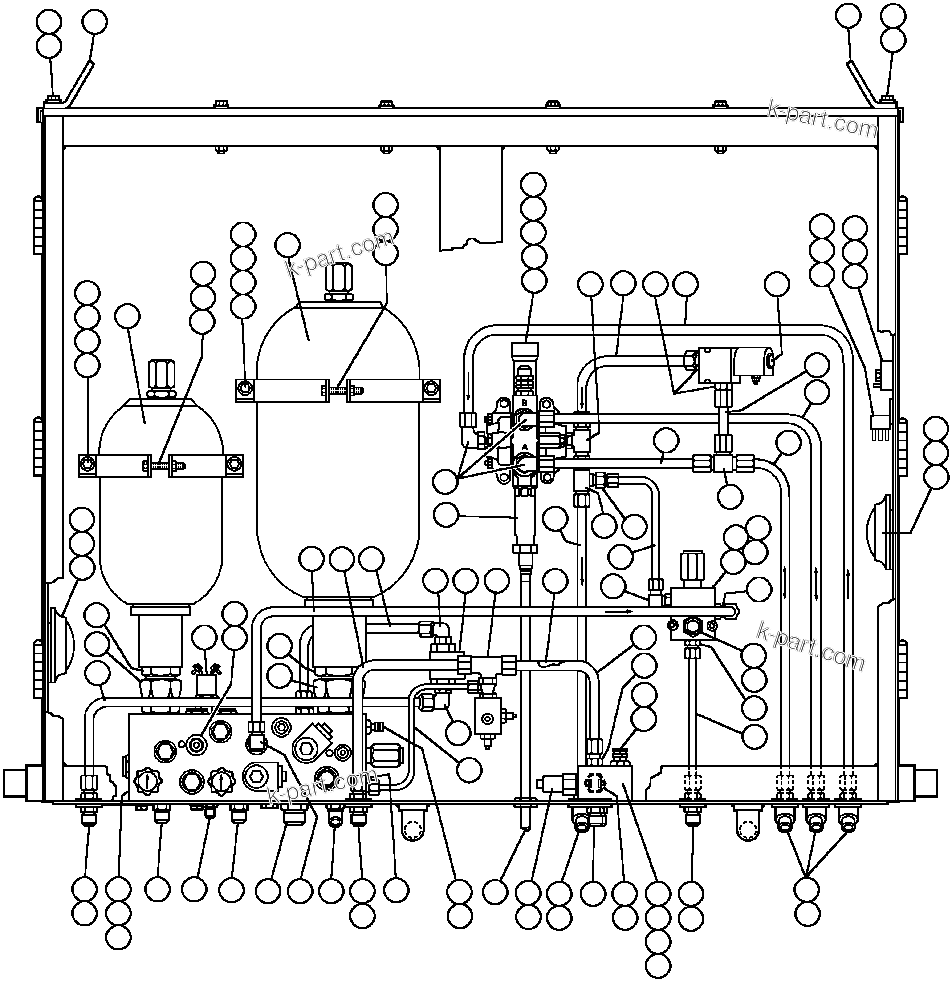 Komatsu parts book diagram for AFE32-ED 830E                 COLLAHUASI: BRAKE CABINET ASSM (ED5346)