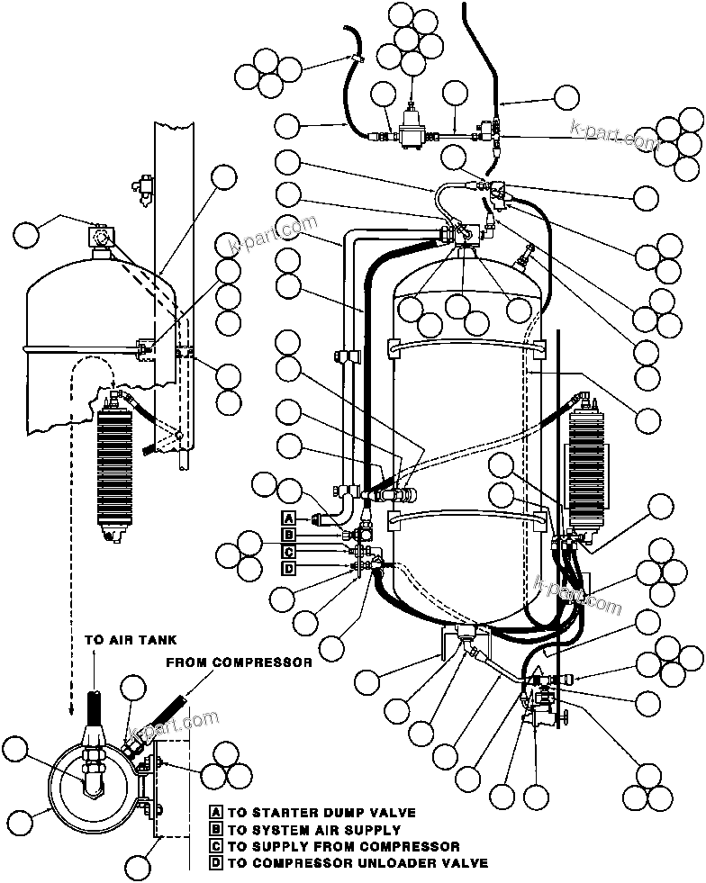 Komatsu parts book diagram for AFE32-ED 830E                 COLLAHUASI: AIR SYSTEM PIPING & INSTL