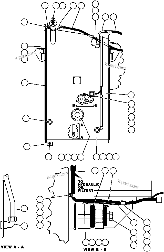 Komatsu parts book diagram for AFE32-ED 830E                 COLLAHUASI: FUEL TANK INSTL