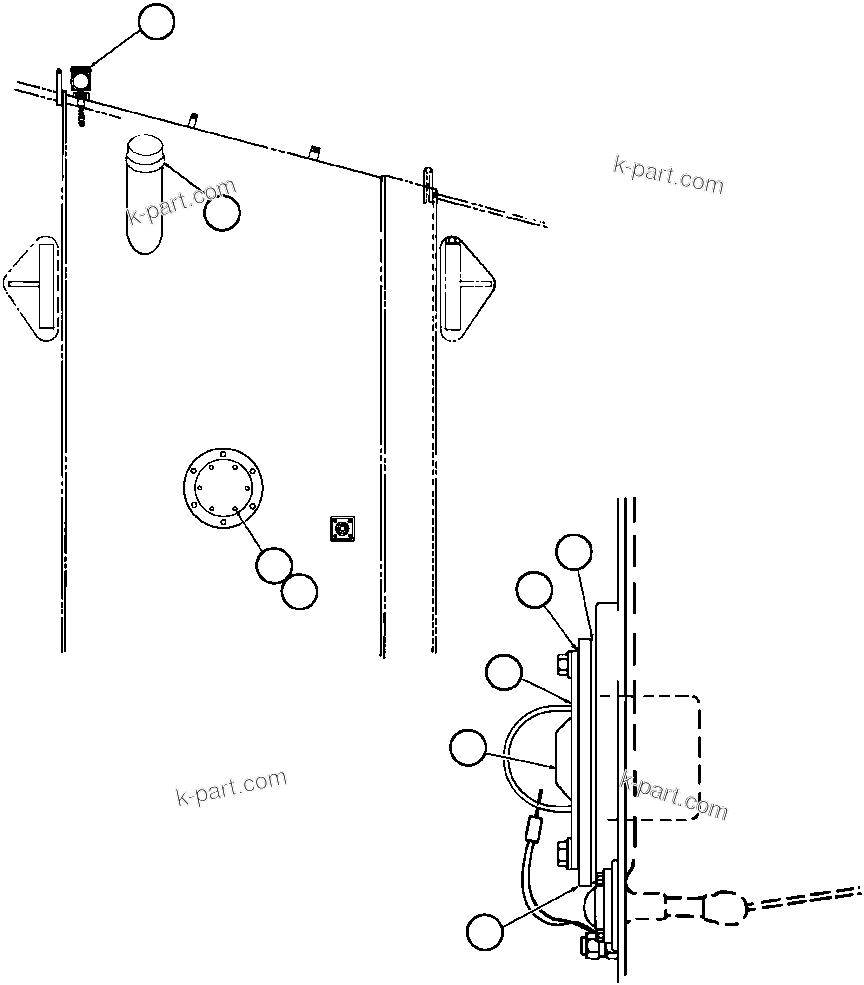 Komatsu parts book diagram for AFE32-ED 830E                 COLLAHUASI: PRESSURE FUELING - R.H. (TX3576)