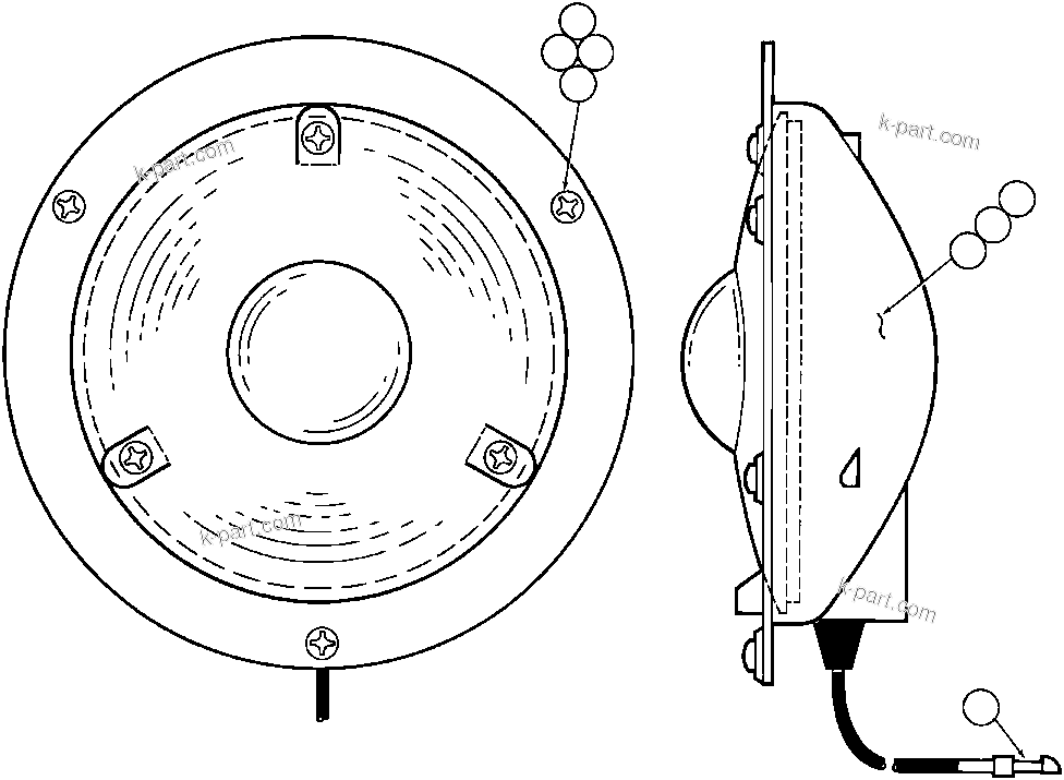 Komatsu parts book diagram for AFE32-ED 830E                 COLLAHUASI: LADDER LIGHT ASSM (TZ2413)