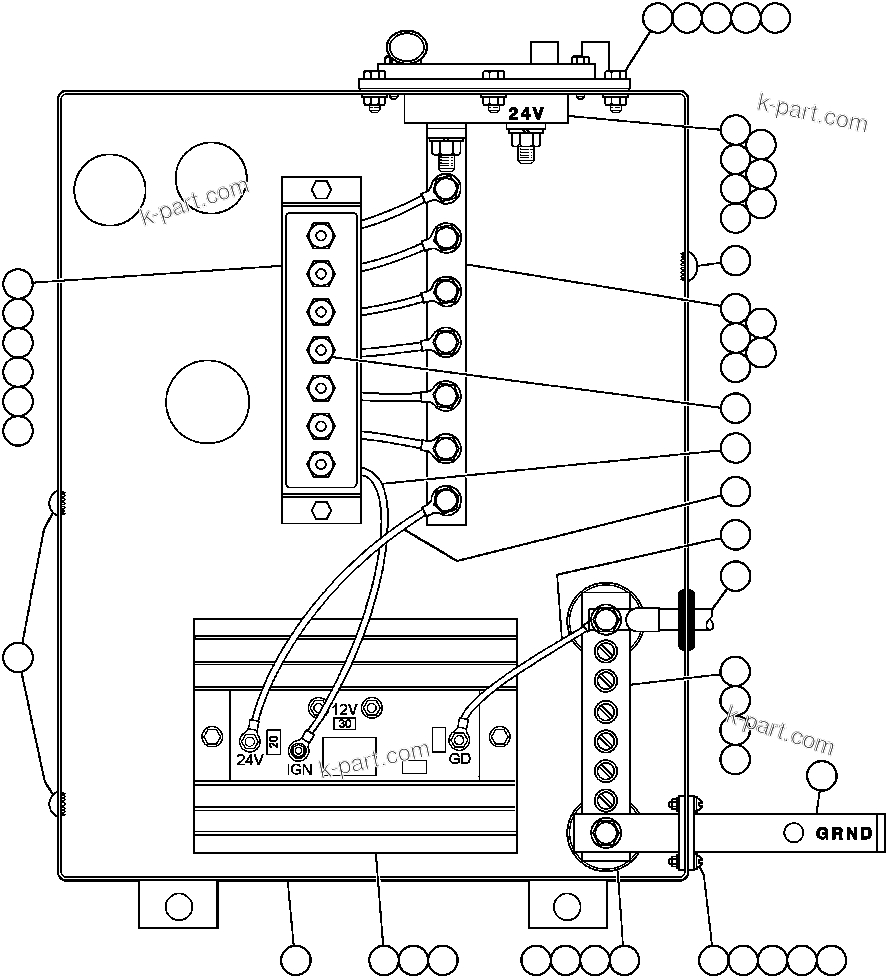 Komatsu parts book diagram for AFE32-ED 830E                 COLLAHUASI: BATTERY DISCONNECT SWITCH BOX