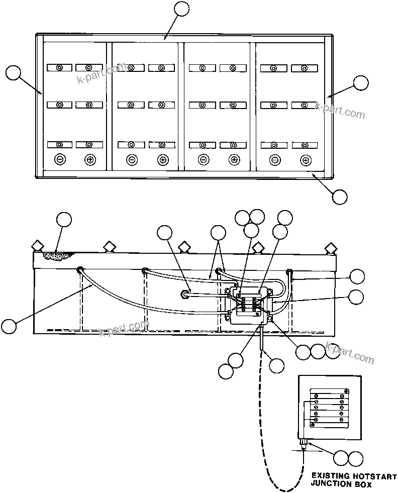 Komatsu parts book diagram for AFE32-ED 830E                 COLLAHUASI: BATTERY BOX HEATER INSTL