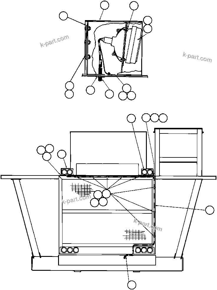 Komatsu parts book diagram for AFE32-ED 830E                 COLLAHUASI: HI-MOUNTED HEAD LIGHTS (EF6856)