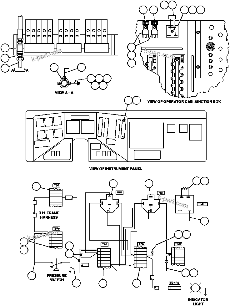 Komatsu parts book diagram for AFE32-ED 830E                 COLLAHUASI: AUTO LUBE PRESSURE INSTALLATION