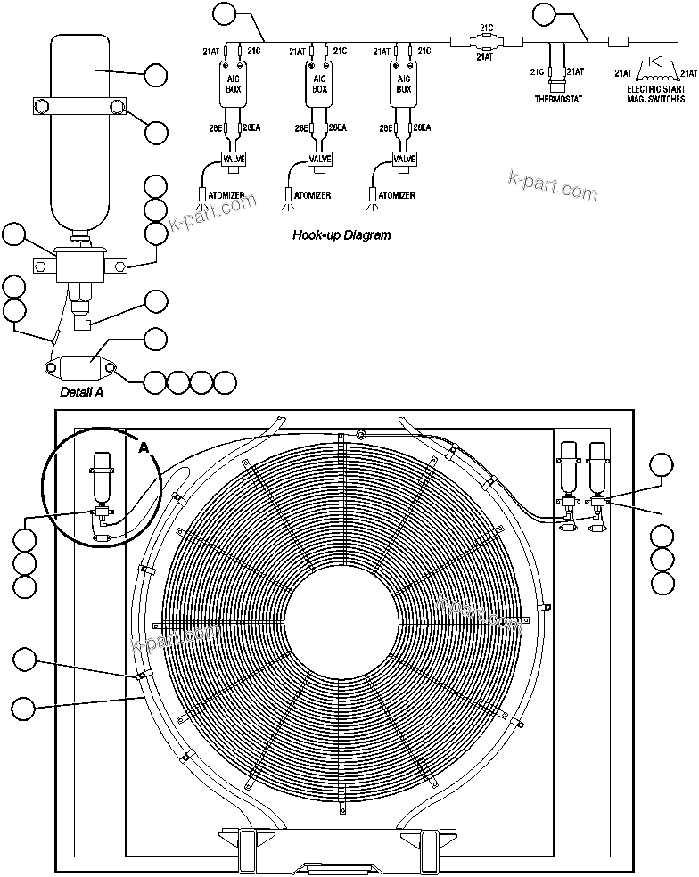 Komatsu parts book diagram for AFE32-ED 830E                 COLLAHUASI: ETHER START INSTALLATION - 20V - 1