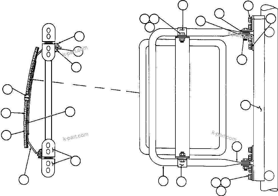 Komatsu parts book diagram for AFE32-EZ 830E                 COLLAHUASI: R.H. CONVEX MIRROR INSTALLATION