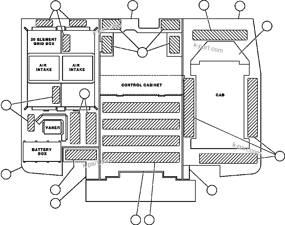 Komatsu parts book diagram for AFE32-EZ 830E                 COLLAHUASI: DECK SECTIONS & SAFETY WALK