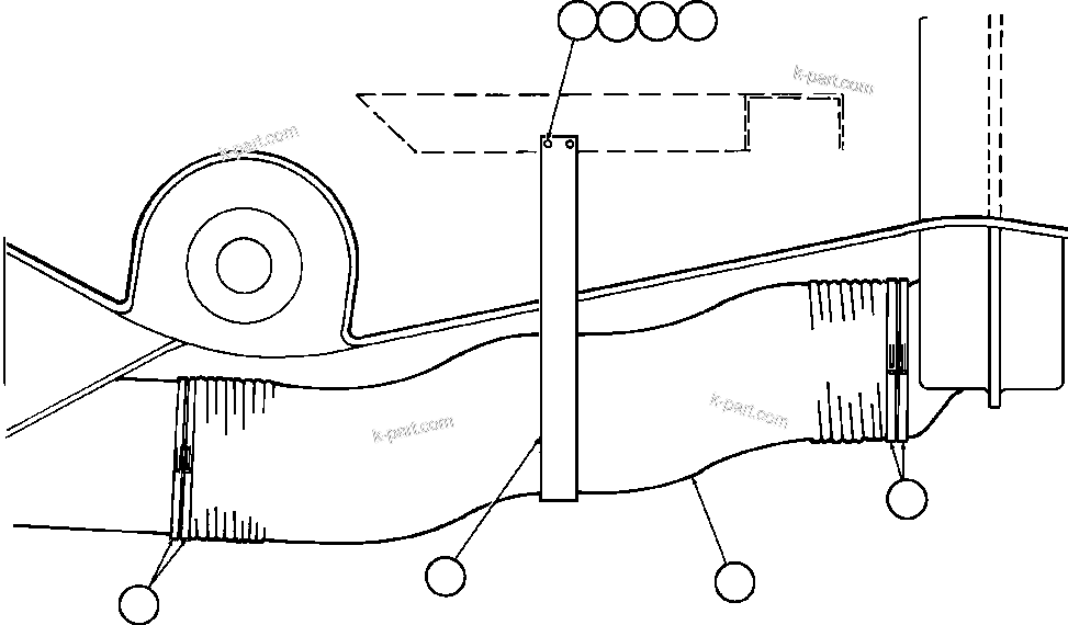Komatsu parts book diagram for AFE32-EZ 830E                 COLLAHUASI: DRIVE AXLE BLOWER HOSE