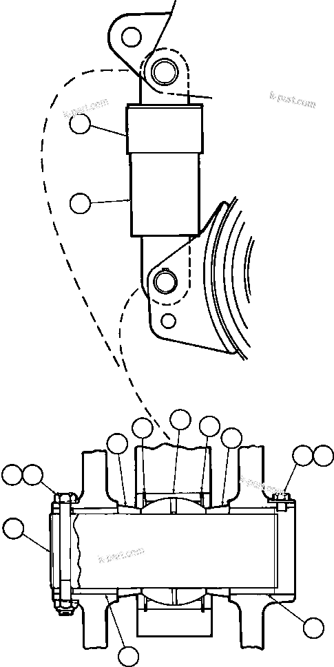 Komatsu parts book diagram for AFE32-EZ 830E                 COLLAHUASI: REAR SUSPENSION & MOUNTING