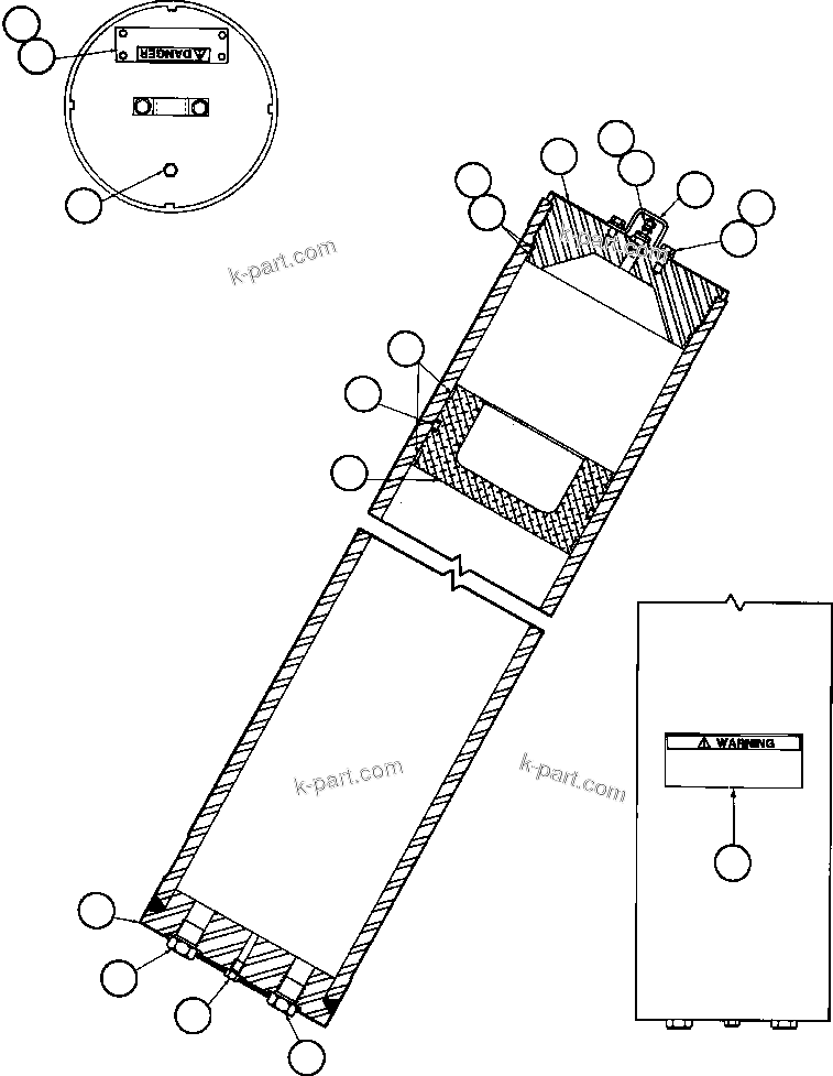 Komatsu parts book diagram for AFE32-EZ 830E                 COLLAHUASI: STEERING ACCUMULATOR ASSEMBLY (ED8926)