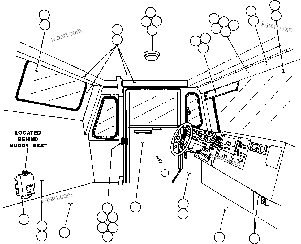 Komatsu parts book diagram for AFE32-EZ 830E                 COLLAHUASI: CAB ASSEMBLY - 2 (SM5193)