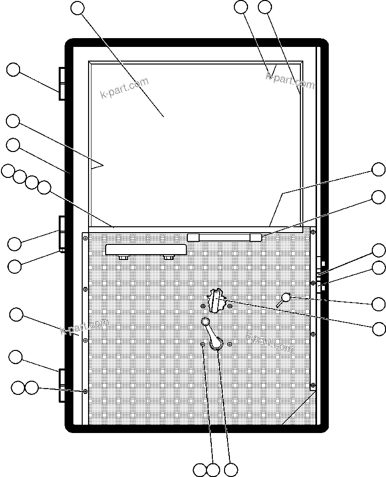 Komatsu parts book diagram for AFE32-EZ 830E                 COLLAHUASI: DOOR ASSEMBLY - L.H. (BF3553)
