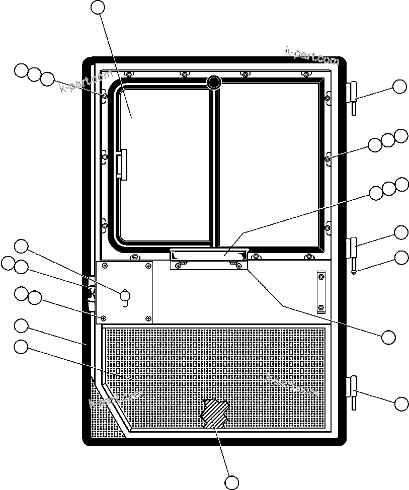 Komatsu parts book diagram for AFE32-EZ 830E                 COLLAHUASI: DOOR ASSEMBLY - R.H. (BF3652)